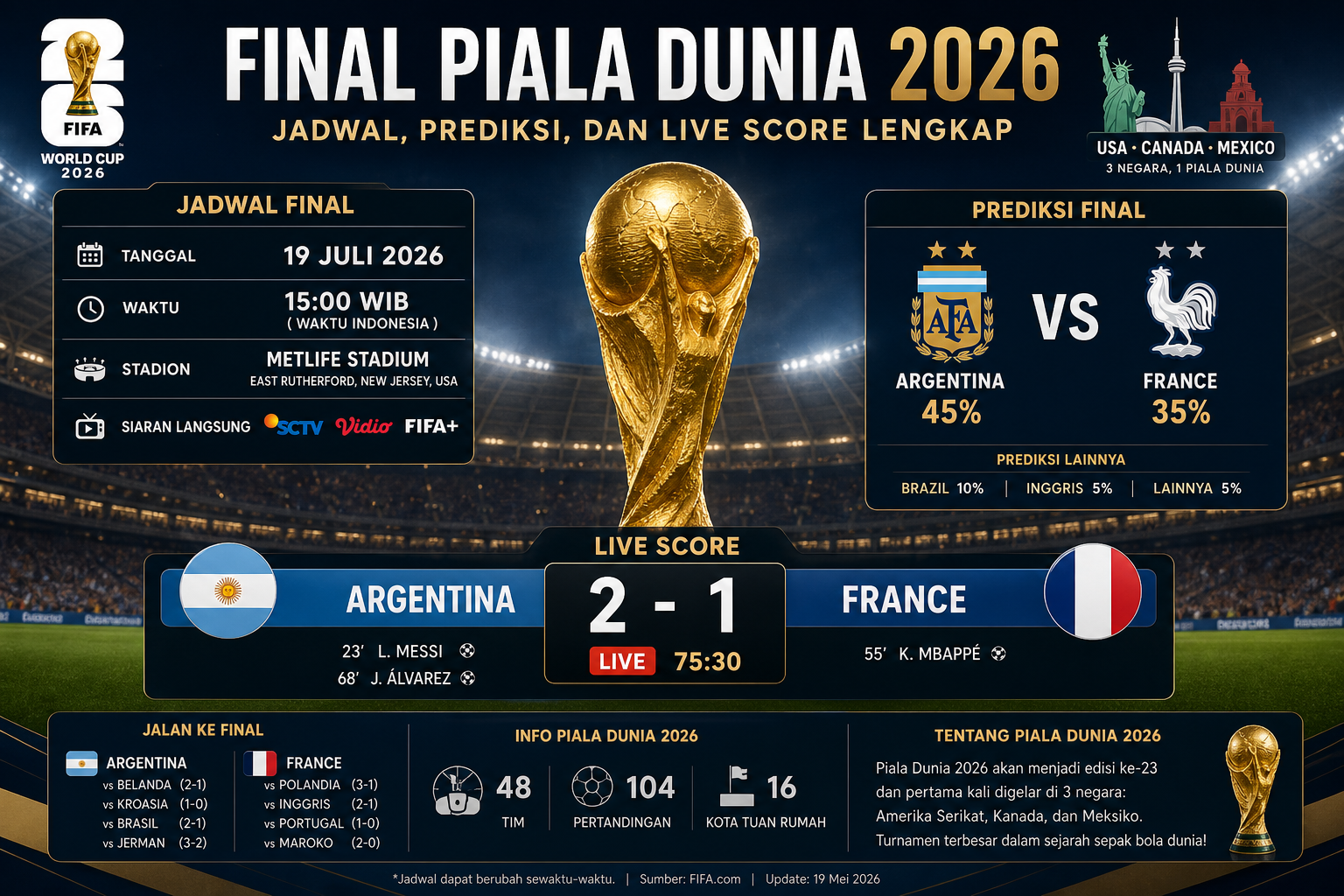 Jadwal Final Piala Dunia 2026 - final