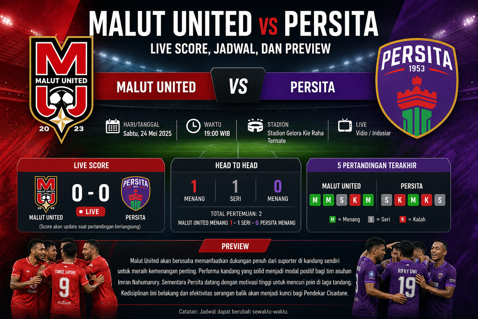 Jadwal Pertandingan - malut