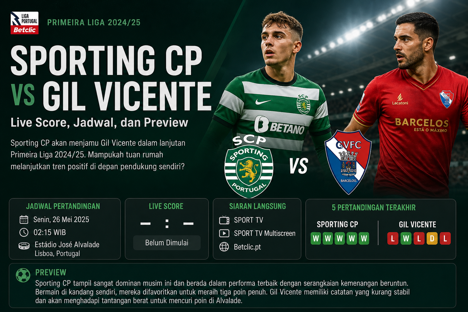 Jadwal Pertandingan - sporting