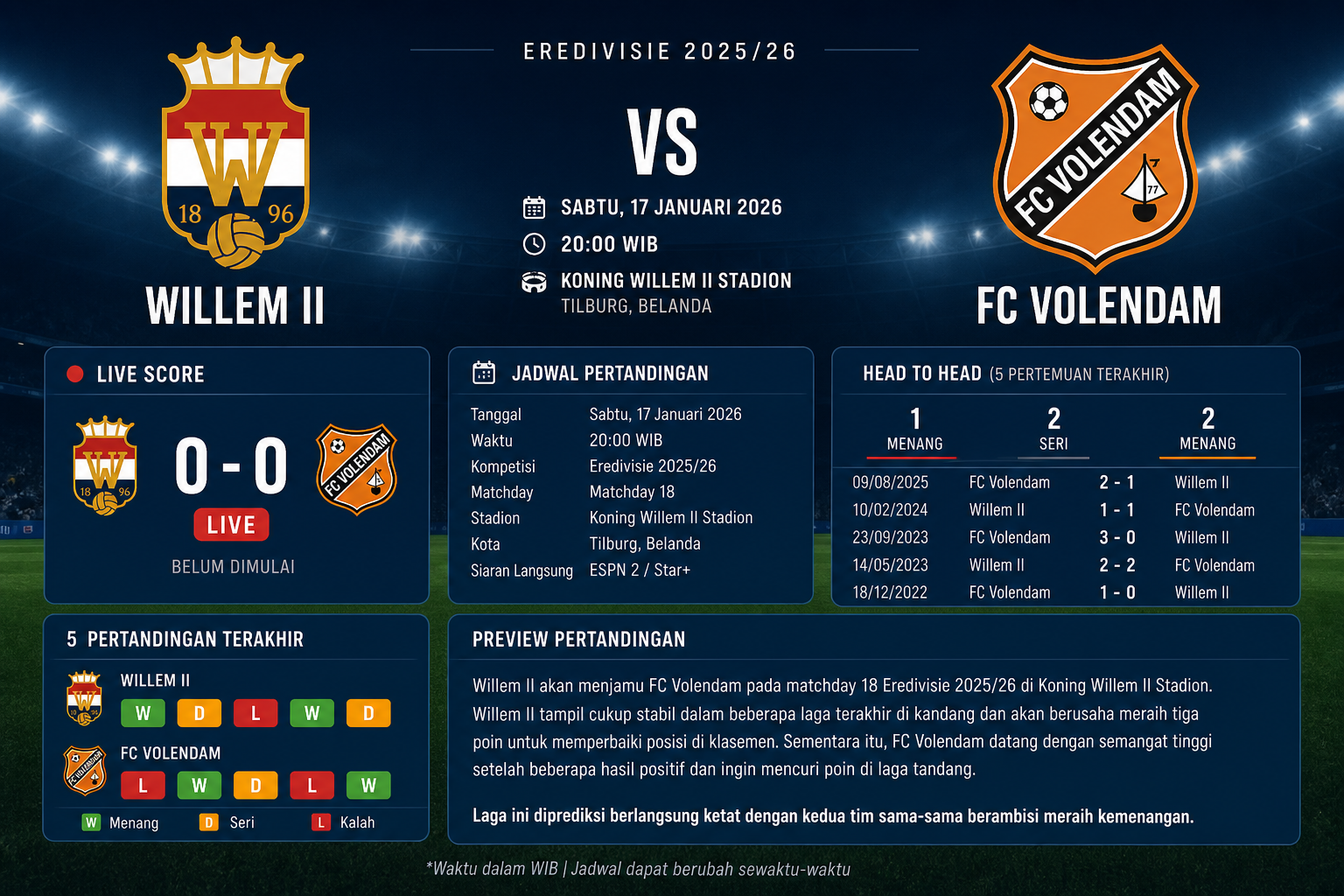 Jadwal Pertandingan - volendam