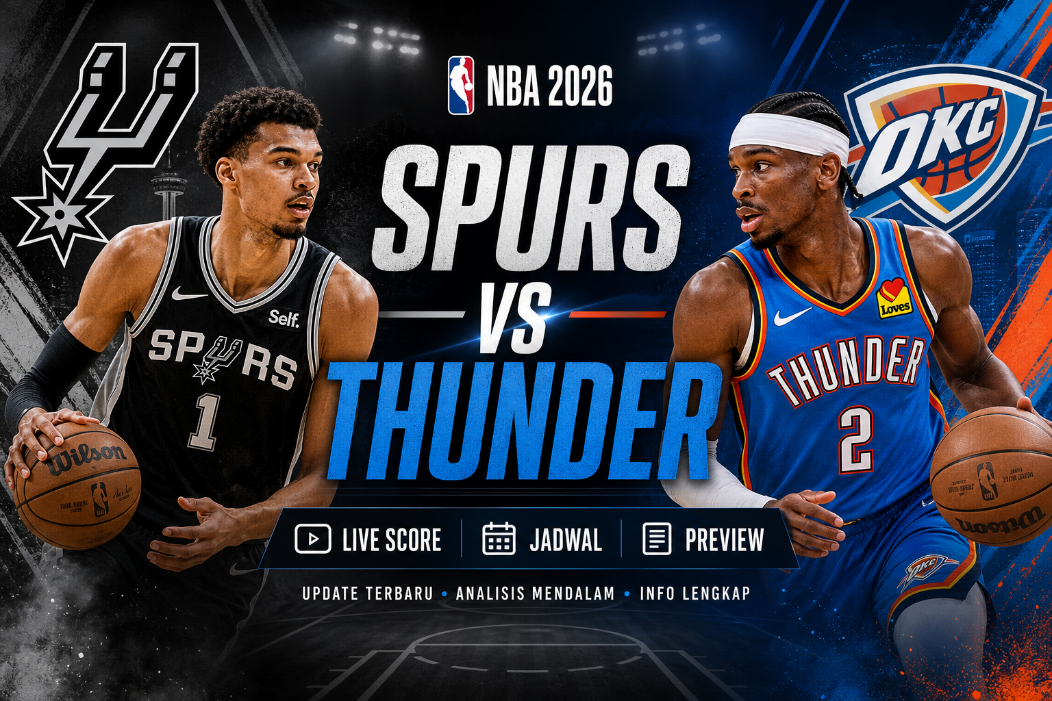 spurs - Spurs vs Thunder: Live Score, Jadwal, dan Preview NBA 2026