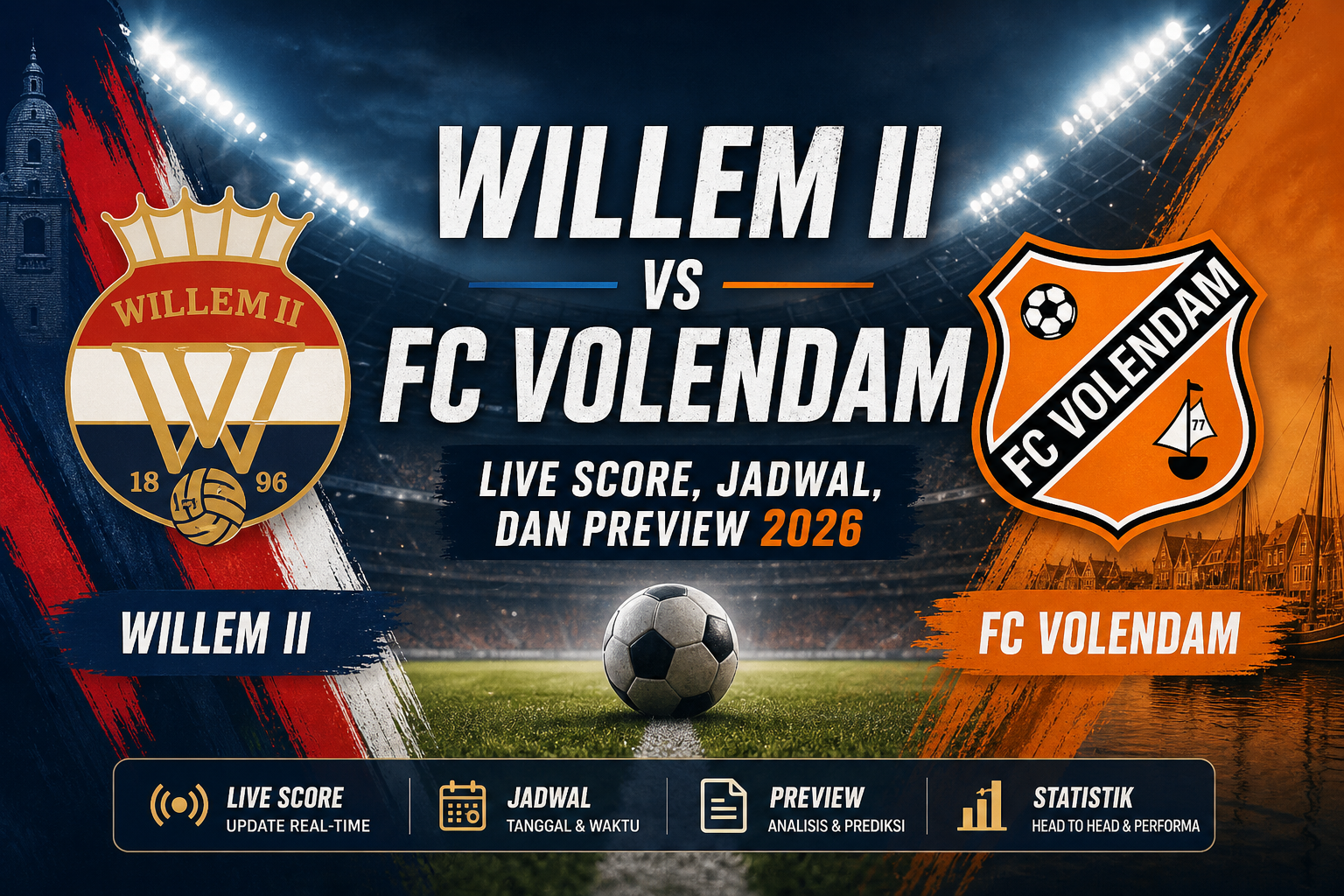volendam - Willem II vs FC Volendam: Live Score, Jadwal, dan Preview 2026