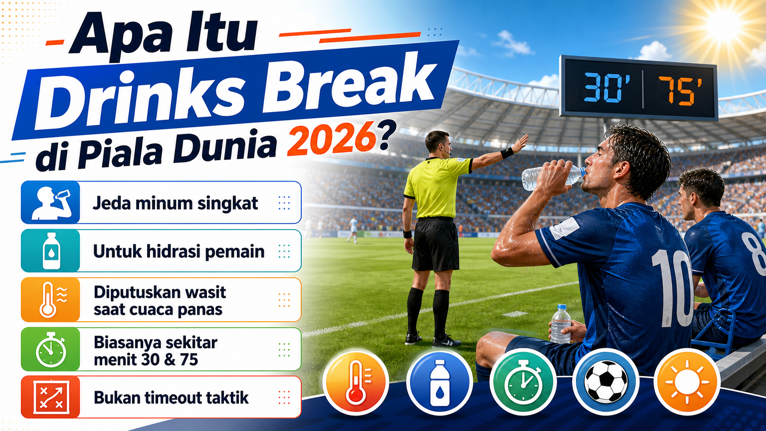 Apa Itu Drinks Break di Piala Dunia 2026? - fifa