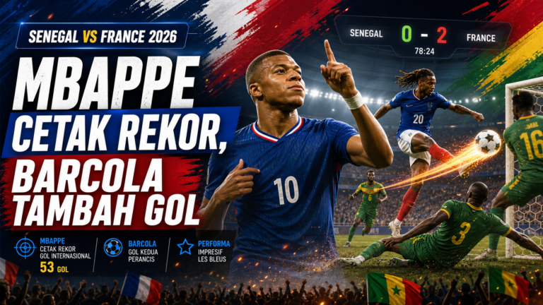mbappe - Senegal vs France 2026: Mbappe Cetak Rekor, Barcola Tambah Gol