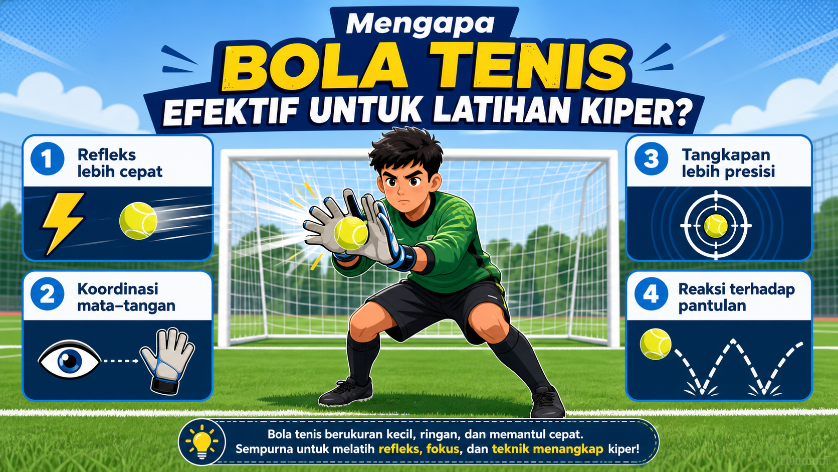 Mengapa Bola Tenis Efektif untuk Latihan Kiper? - kiper