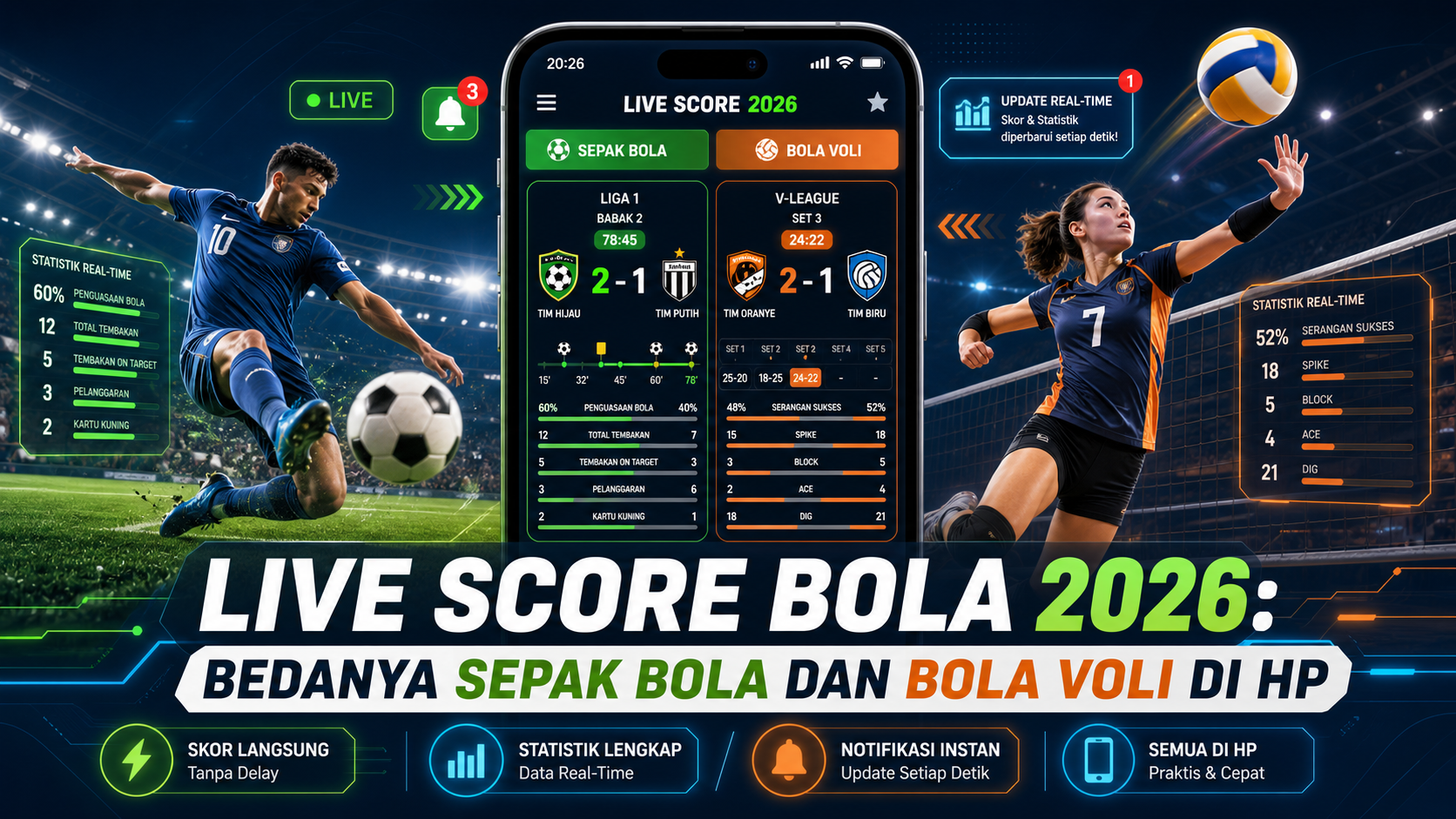 bola - Live Score Bola 2026: Bedanya Sepak Bola dan Bola Voli di HP