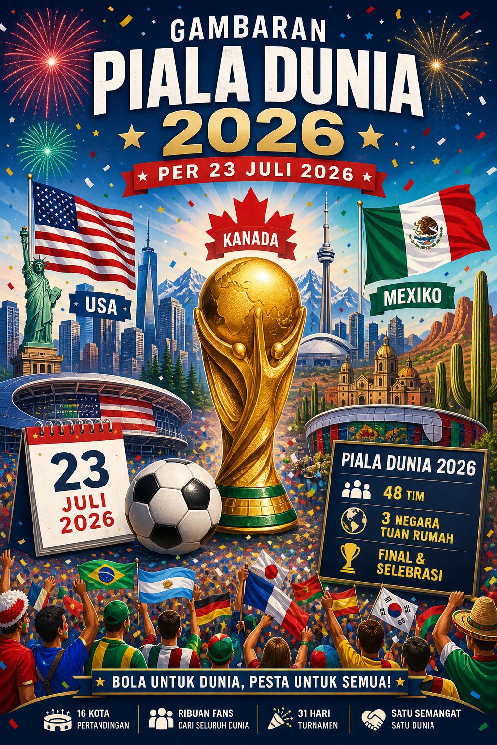 Gambaran Piala Dunia 2026 per 23 Juli 2026 - piala