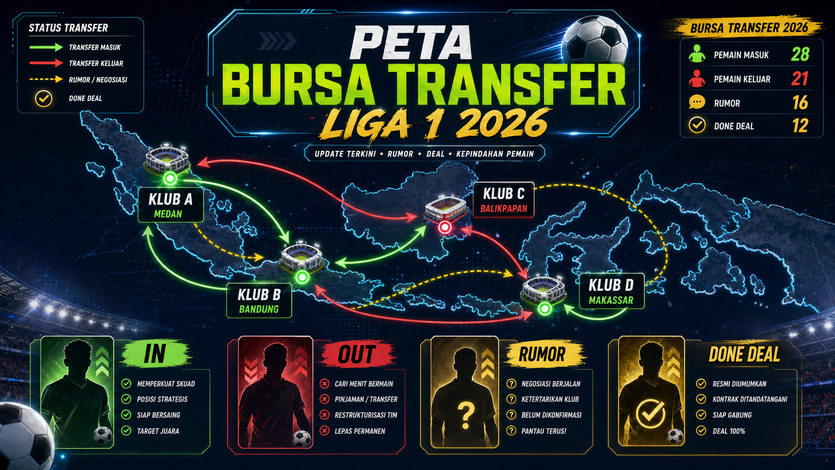 Peta Bursa Transfer Liga 1 2026 - bola