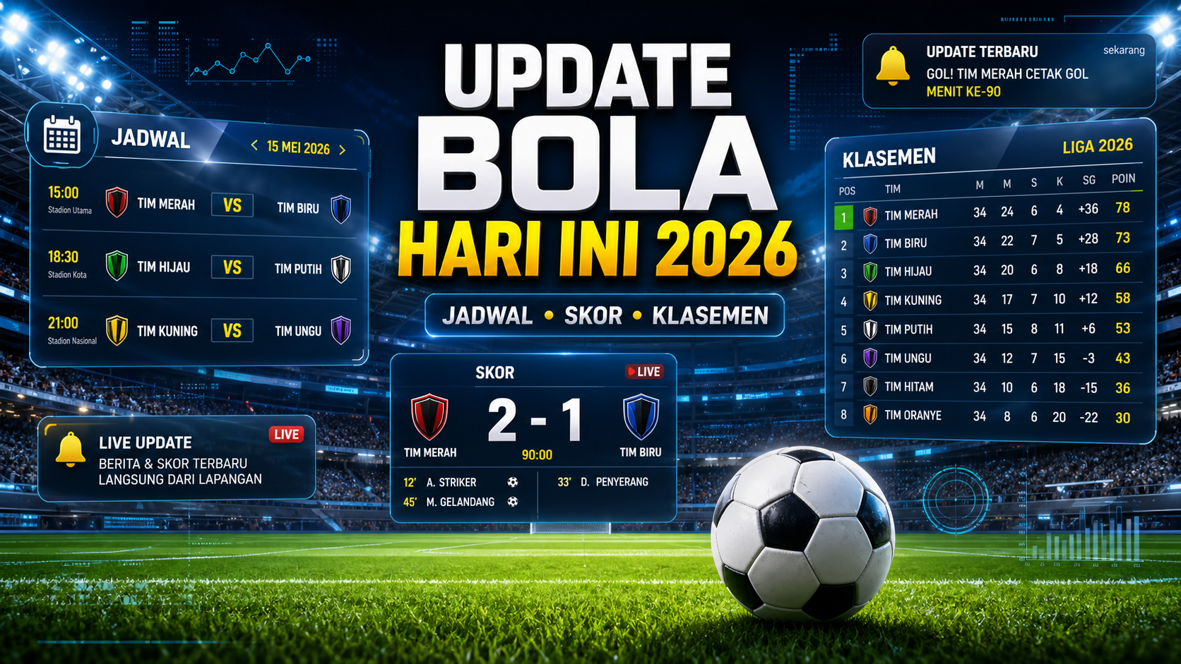 Update Bola Hari Ini 2026: Fokus Jadwal, Skor, dan Klasemen - bola