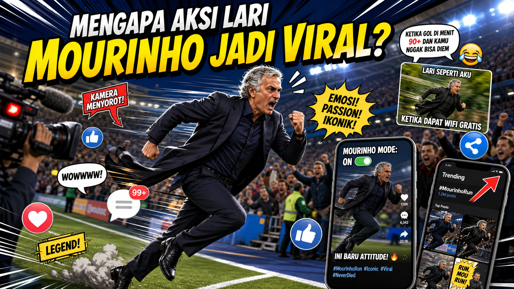 Mengapa Aksi Lari Mourinho Jadi Viral? - mourinho
