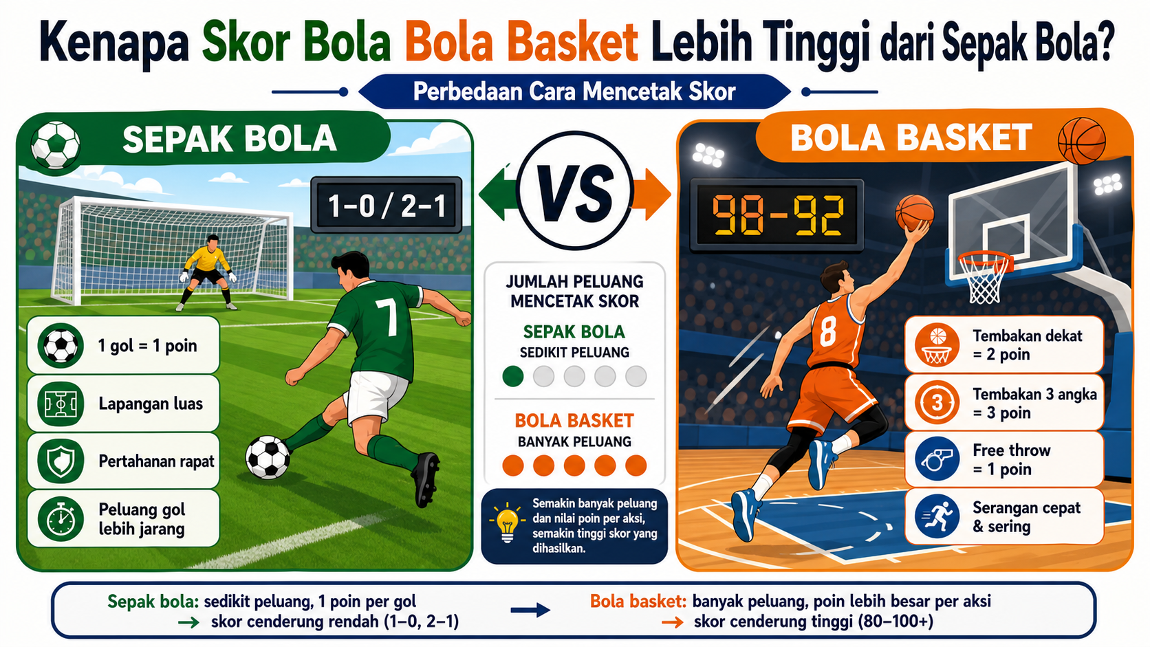Perbedaan Cara Mencetak Skor - basket