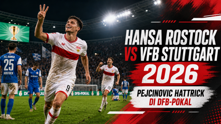 stuttgart - Hansa Rostock vs VfB Stuttgart 2026: Pejcinovic Hattrick di DFB-Pokal