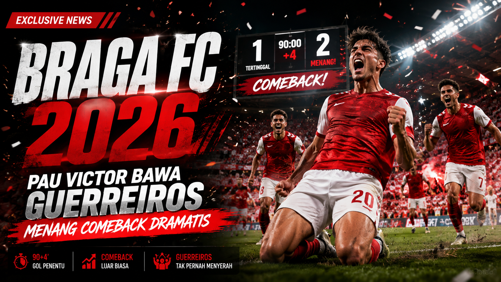 braga - Braga FC 2026: Pau Victor Bawa Guerreiros Menang Comeback Dramatis