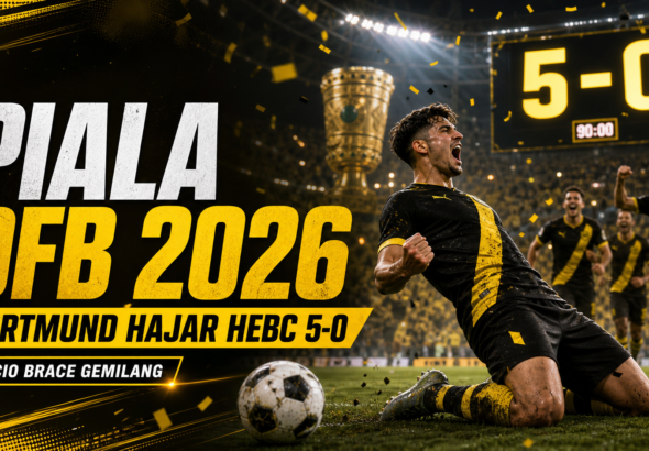 dortmund - Piala DFB 2026: Dortmund Hajar HEBC 5-0, Inacio Brace Gemilang