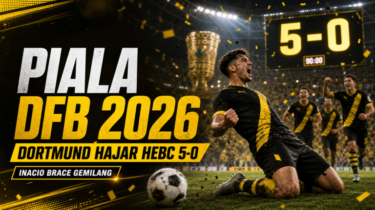 dortmund - Piala DFB 2026: Dortmund Hajar HEBC 5-0, Inacio Brace Gemilang