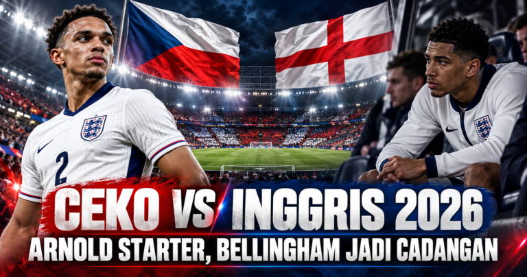 inggris - Ceko vs Inggris 2026: Arnold Starter, Bellingham Jadi Cadangan