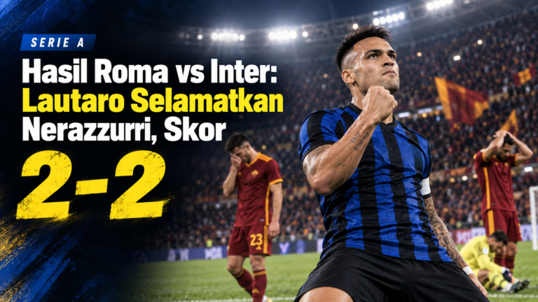roma - Hasil Roma vs Inter: Lautaro Selamatkan Nerazzurri, Skor 2-2