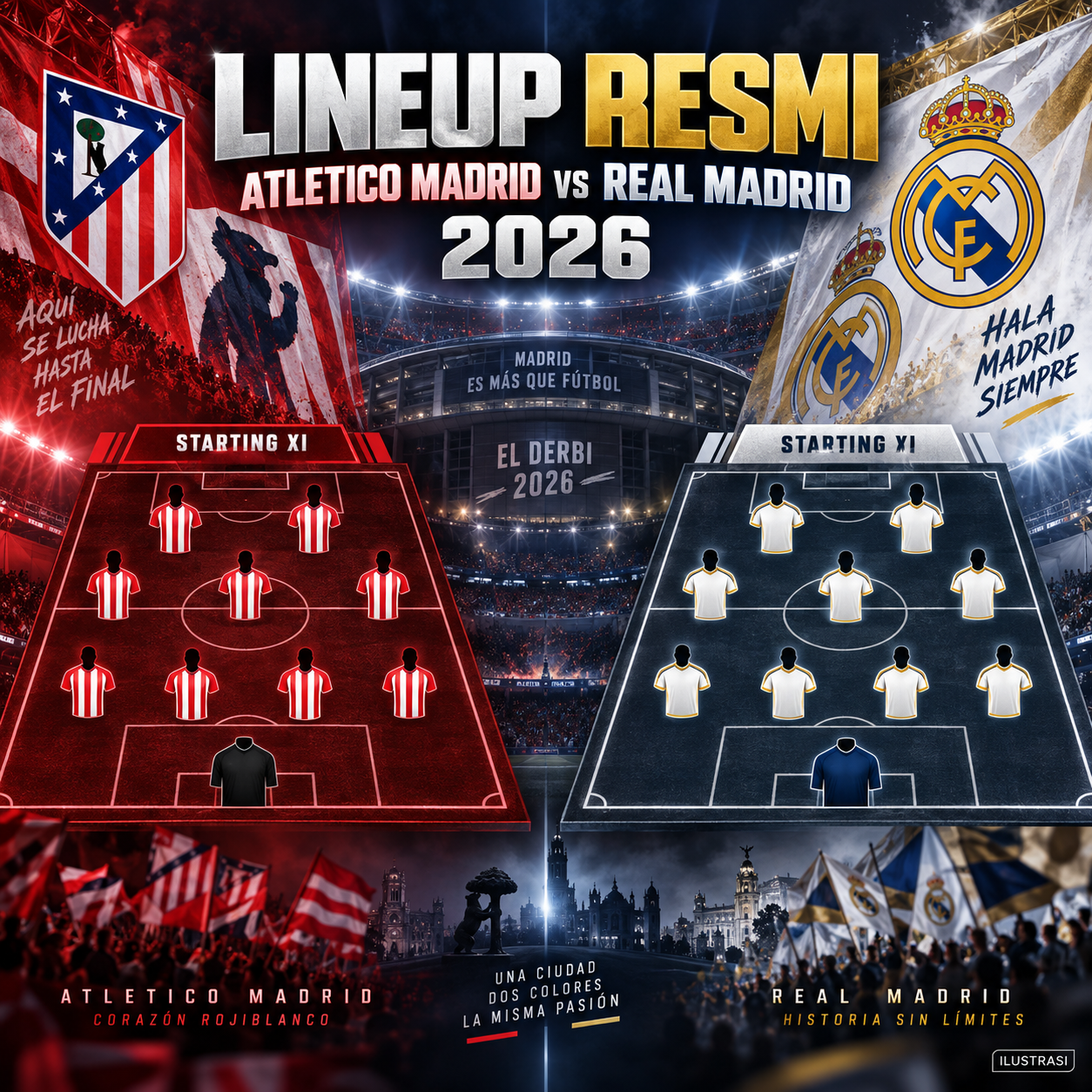 Status Lineup Resmi Atletico Madrid vs Real Madrid 2026 - atletico