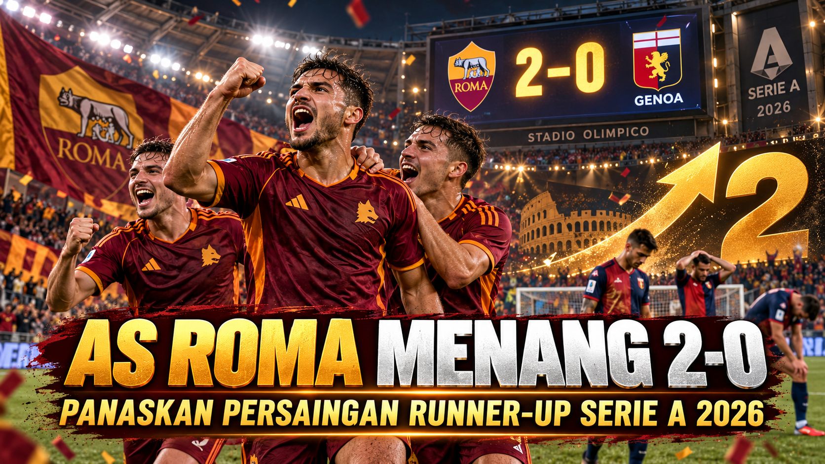 AS Roma Menang 2-0 atas Genoa - seriea