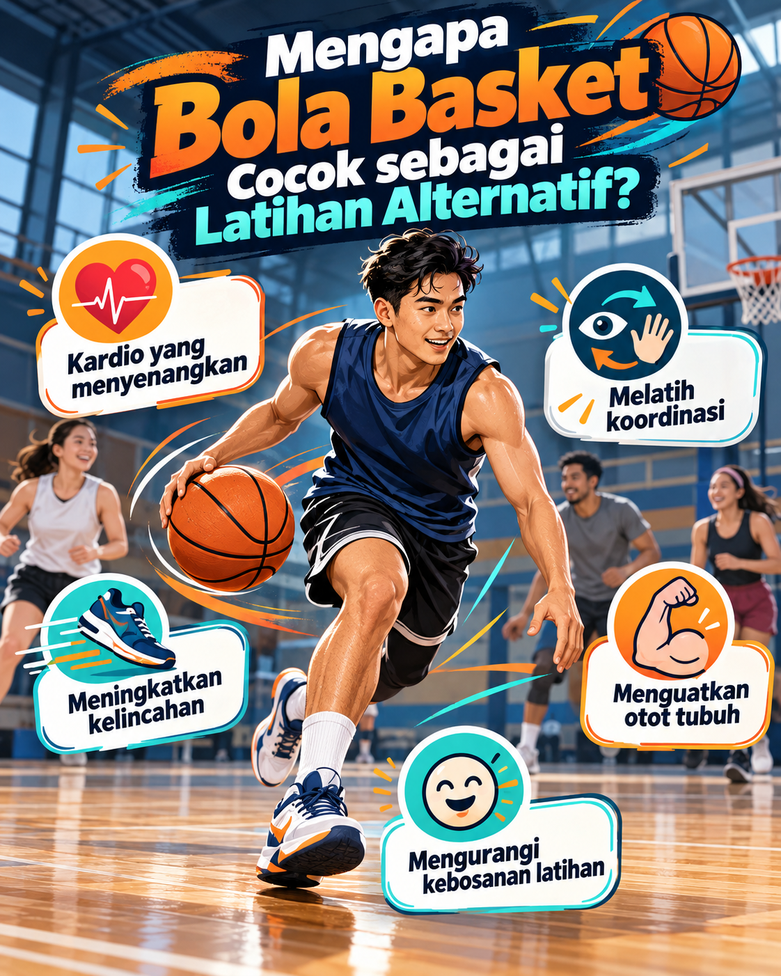 Mengapa Bola Basket Cocok sebagai Latihan Alternatif? - basket