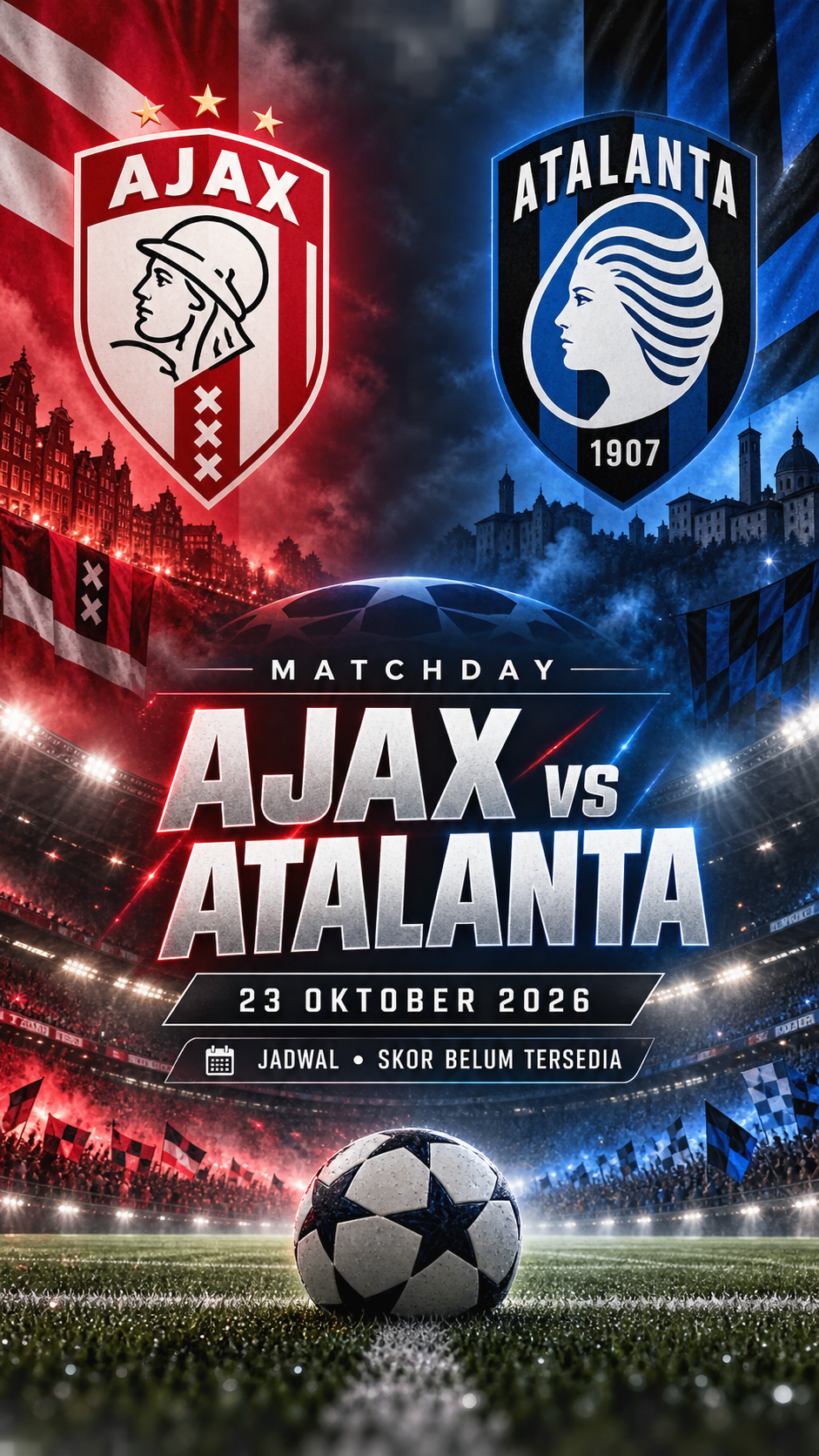 Status Ajax vs Atalanta pada 23 Oktober 2026 - ajax