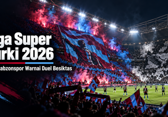 superlig - Liga Super Turki 2026: Tifo Trabzonspor Warnai Duel Besiktas