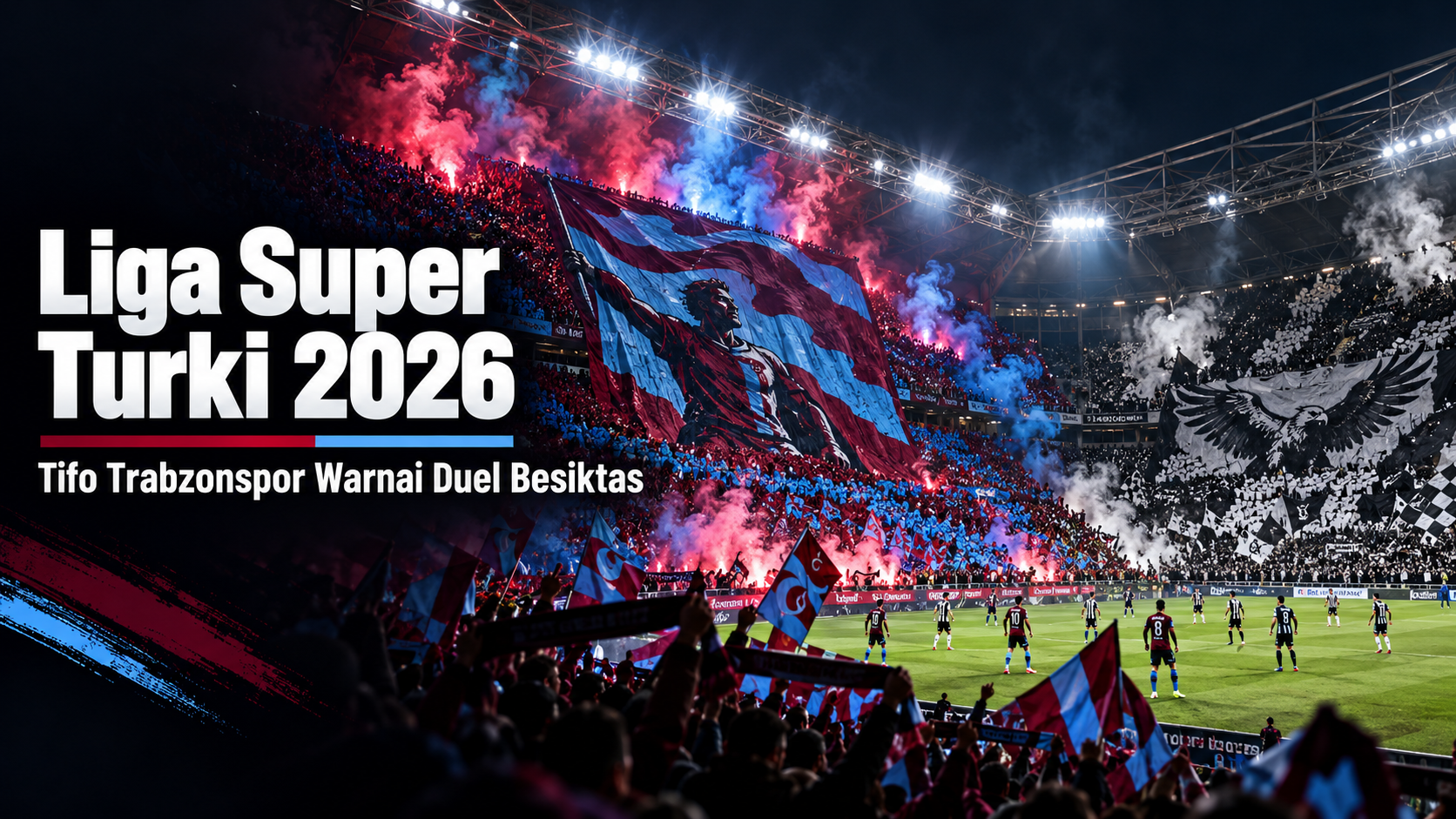superlig - Liga Super Turki 2026: Tifo Trabzonspor Warnai Duel Besiktas